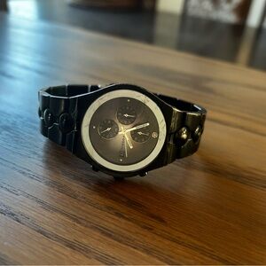 Black Fossil Chronograph Watch